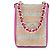 Portasigarette Chanel in pelle d'agnello beige e pony hair