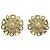 Orecchini a pressione Chanel Gold CC in ottone, resina e perle sintetiche a forma di fiocco di neve