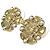 Orecchini a pressione Chanel Gold CC in ottone, resina e perle sintetiche a forma di fiocco di neve - vista 9