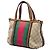 Bamboo Borsa Satchel Gucci in tela GG beige con nappe in bambù e Web - vista 2