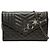 Autre Marque Saint Laurent Envelope Wallet on Chain aus schwarzem Lammleder Triquilt mit Monogramm-Charms