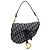 Bolsa Saddle Dior em tela Oblique azul