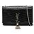 Autre Marque Saint Laurent Black Medium Croc Embossed Leather Monogram Kate Tassel Crossbody