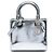 Dior Silver Medium Metallic Patent Lady Dior