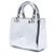 Dior Silver Medium Metallic Patent Lady Dior - vista 2
