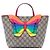 Gucci GG Supreme Rainbow Butterfly Tote für Kinder, beige