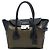 Prada Sound Lock Satchel aus Glace-Kalbsleder bicolor braun