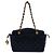 Chanel gesteppte Satin-Handtasche schwarz mit Reißverschluss CC