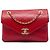 Chanel Red Small Chevron Lambskin Stitched Envelope Flap