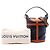 Bucket Bolsa Duffle Louis Vuitton em couro de bezerro azul e Monogram Reverse - vista 7