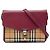 Burberry Red Small Leather and House Check Canvas Derby Macken Crossbody