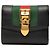Cartera compacta Gucci Sylvie Web de piel de becerro negra
