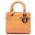 Dior Orange Medium Lambskin Cannage Lady Dior