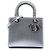 Dior Silver Medium Metallic Patent Microcannage Lady Dior