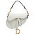 Sac Saddle Dior Mini en veau grainé blanc