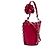 Borsa secchiello Miu Miu in pelle di vitello rossa con bordi festonati e occhielli - vista 2