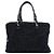Chanel Timeless Tote aus schwarzem gestepptem Denim mit CC