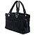 Chanel Timeless Tote aus schwarzem gestepptem Denim mit CC - Ansicht 2