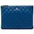 Clutch Chanel Blue Medium Quilted Lambskin O Case