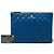 Clutch Chanel Blue Medium Quilted Lambskin O Case - vista 6