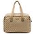Borsa da viaggio Gucci in tela GG beige con banda Web