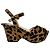 Prada Leopard Print Wedge Sandals in Multicolor Ponyhair
