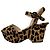 Prada Leopard Print Wedge Sandals in Multicolor Ponyhair - view 7