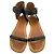 Céline Celine "Bam Bam" Flache Sandalen aus schwarzem Leder - Ansicht 4