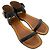 Céline Celine "Bam Bam" Flache Sandalen aus schwarzem Leder - Ansicht 5