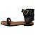 Céline Celine "Bam Bam" Flache Sandalen aus schwarzem Leder - Ansicht 7