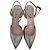 Miu Miu.Slingback-Block-Heels aus silbernem Leder mit Schmucksteinen und spitzer Kappe - Ansicht 4