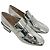Stuart Weitzman Sawyer Block Heel Loafer aus metallic-silbernem Lackleder - Ansicht 5