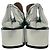 Stuart Weitzman Sawyer Block Heel Loafer aus metallic-silbernem Lackleder - Ansicht 6