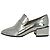 Stuart Weitzman Sawyer Block Heel Loafer aus metallic-silbernem Lackleder - Ansicht 7