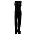 Balmain AW15 Plissierter Samt-Jumpsuit mit tiefem Ausschnitt aus schwarzem Polyester