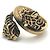 Gucci Tiger Head Ring mit farbigem Stein