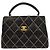 Chanel Surpique Classic Top Handle Flap Quilted Lambskin Small