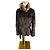 Autre Marque Chaqueta de visón Saga Mink marrón con cuello de chinchilla