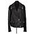 Chaqueta de cuero negra Balmain XL
