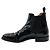 Church's Stivaletti Chelsea Church Black Patent Wingtip Brogue - vista 3