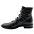 Stivali Biker Givenchy in pelle nera con borchie argentate - vista 3