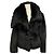 Courreges Asymmetrische Jacke aus Lammfell und Lammleder in Schwarz