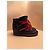 Stivaletti con zeppa Isabel Marant in camoscio nero e pelle con lacci rossi - vista 2