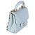 Gabrielle Mini Clutch Top Handle Chanel in Pelle di Agnello Matelassé Blu Chiaro con Catena - vista 4