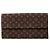 Cartera larga Louis Vuitton Monogram Mini Lin Sarah Wallet Marrón