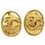 Orecchini a clip ovali placcati oro Chanel CC Gold