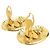 Orecchini a clip ovali placcati oro Chanel CC Gold - vista 10