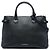 Borsa Satchel Banner Burberry Medium in pelle e House Check nera