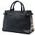 Borsa Satchel Banner Burberry Medium in pelle e House Check nera - vista 2