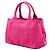 Borsa Tote Satchel Prada Small Canvas Canapa Logo Rosa - vista 2